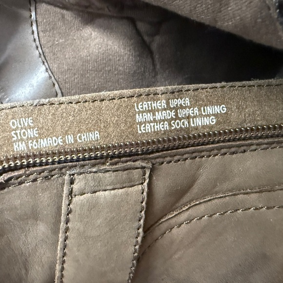 Earth Olive Stone Distressed Leather Ankle Double Buckle Boots Booties - Picture 6 of 6